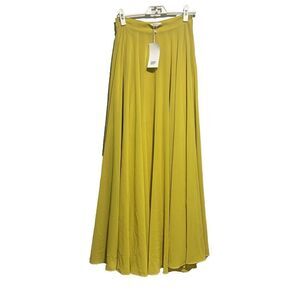 NWT Lucy Paris Yellow High Waisted Maxi Lined Elastic Waist Skirt Small
